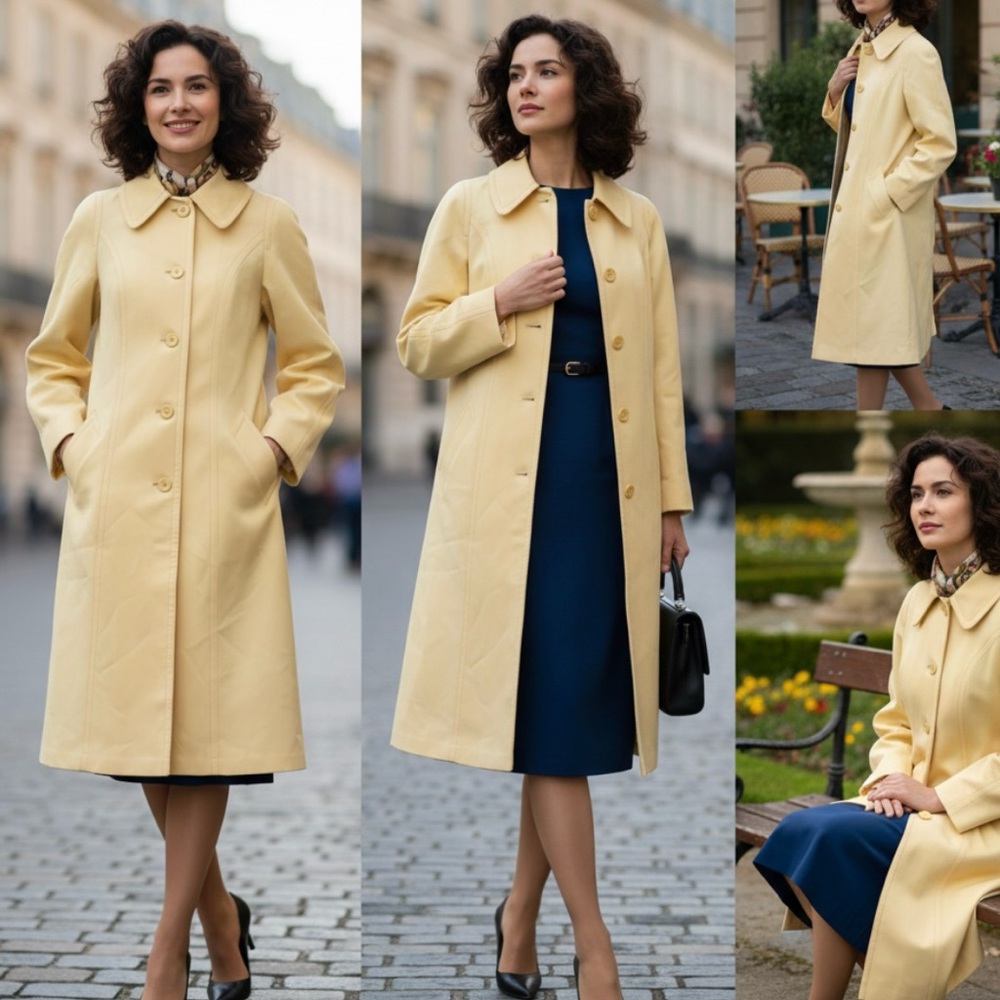 London Fog  Maincoats Vintage Yellow Trench Coat